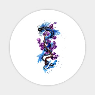 Blue Dragon Purple Blossoms Magnet